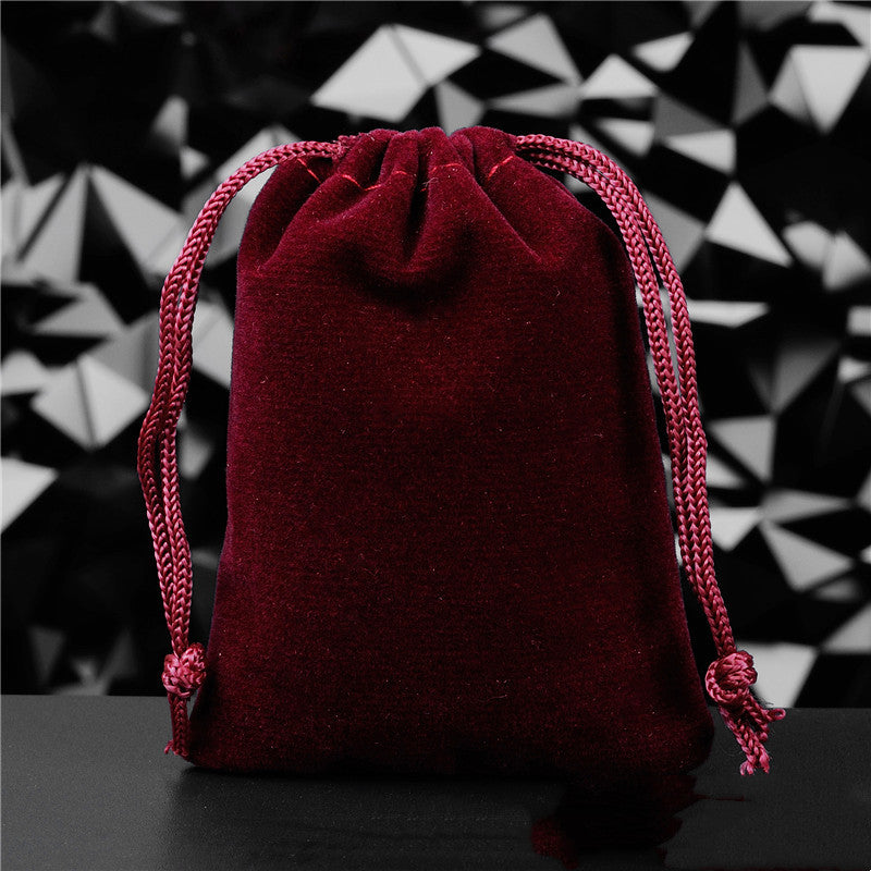 Pochette à Bijoux en Flanelle Unie avec Cordon de Serrage