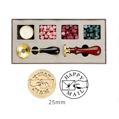 Ensemble complet de coffrets cadeaux avec tête de sceau en cire