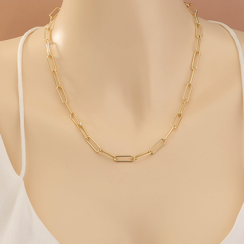 Collar de varias capas apilable con candado dorado, de moda transfronteriza europea y americana, con etiqueta de letras y personalidad, gargantilla para mujer