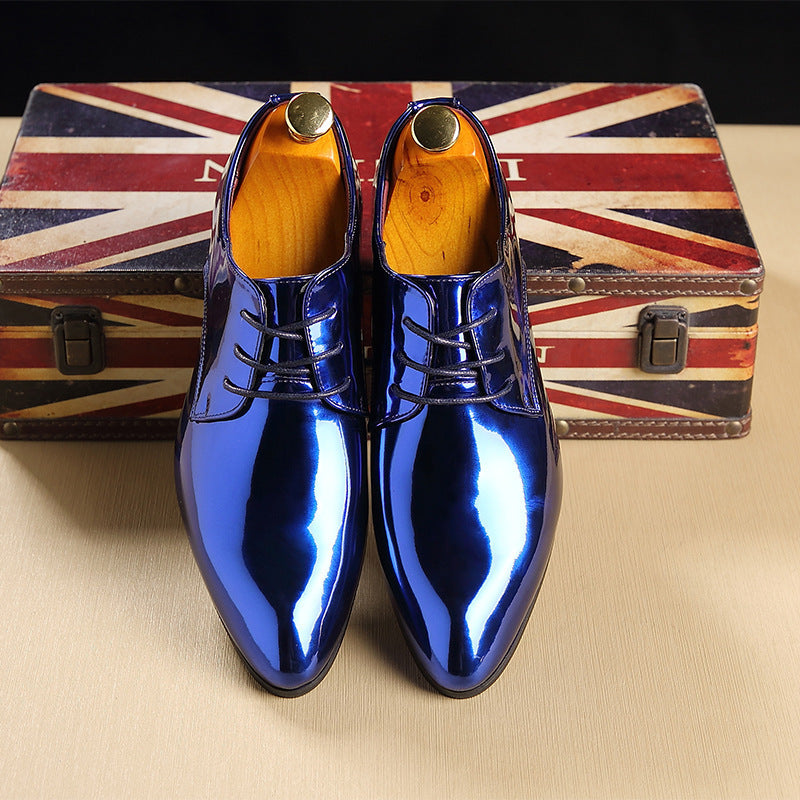 Chaussures en cuir à bout pointu britanniques pour hommes, mode, chaussures pour hommes en cuir brillant, chaussures en cuir de commerce extérieur Amazon Wish LAZADA