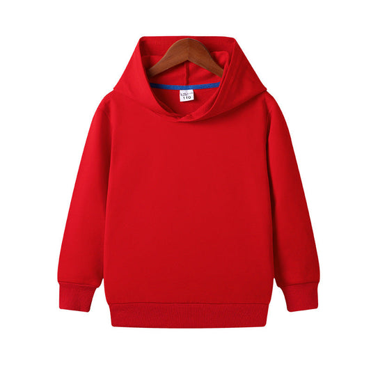 Sudadera lisa con capucha de algodón puro personalizada para niños y niñas pequeños