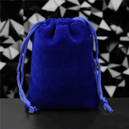 Pochette à Bijoux en Flanelle Unie avec Cordon de Serrage