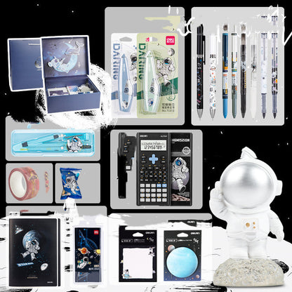 Set de regalo de papelería para exploración de la galaxia del universo, oferta de caja de regalo de cumpleaños, cuaderno de astronauta, agenda creativa