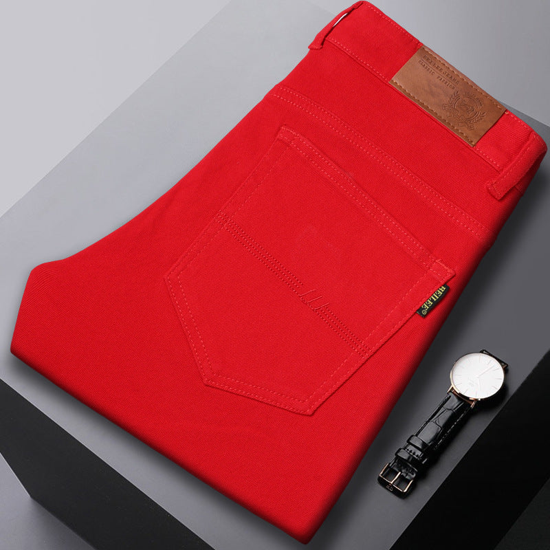 Jean décontracté taille mi-haute stretch slim tout-assorti
