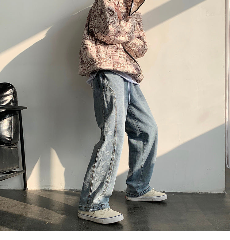 Retro Loose Wide-Leg Jeans – Streetwear