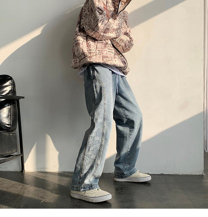 Retro Loose Wide-Leg Jeans – Streetwear