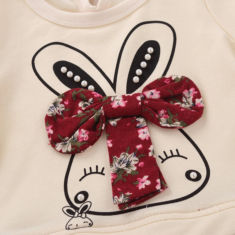Falda de vestir de otoño para niñas de 0-1-3-5 años con manga larga.