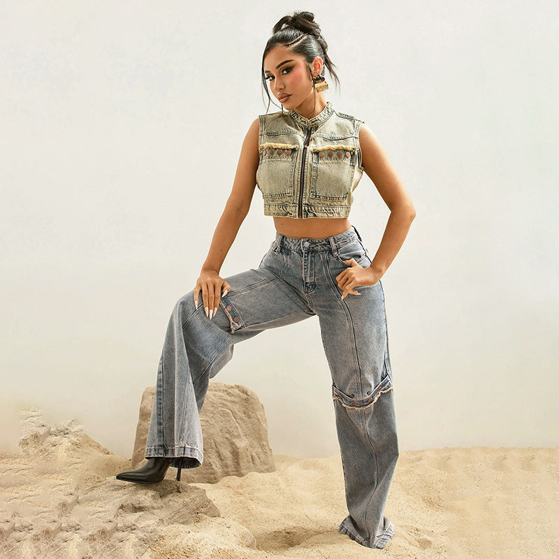 Y2K Baggy Wide Leg Jeans – Women’s Vintage Denim Pants
