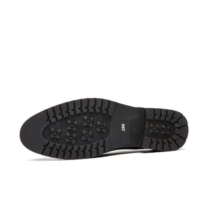 Soft leather pointed shoes men