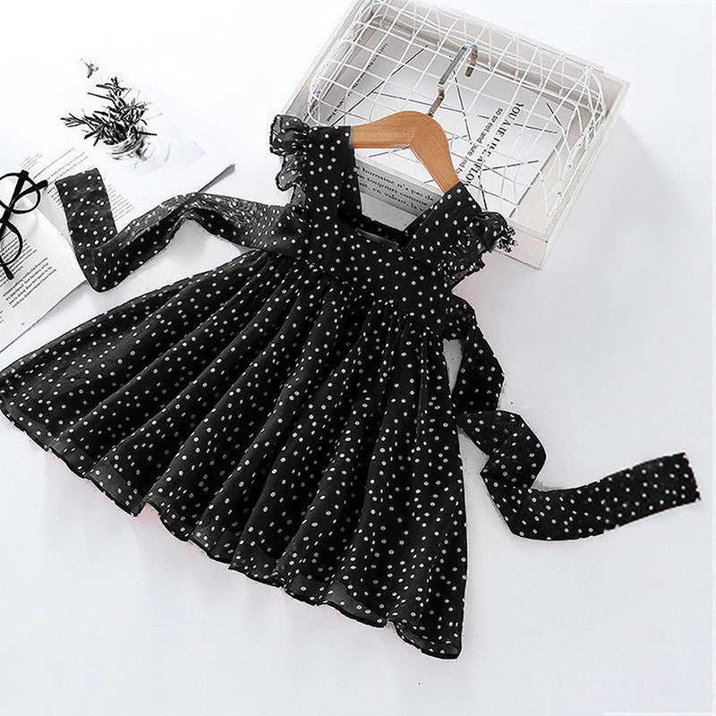 Robe de princesse en mousseline à pois pour enfants
