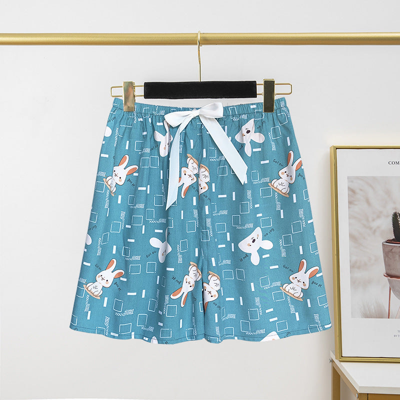 Pantalon de pyjama en soie de coton pour femme, short d'été fin et décontracté