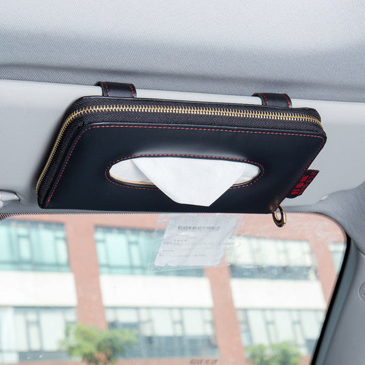 Caja de pañuelos para coche tipo colgante en el parasol del respaldo del asiento