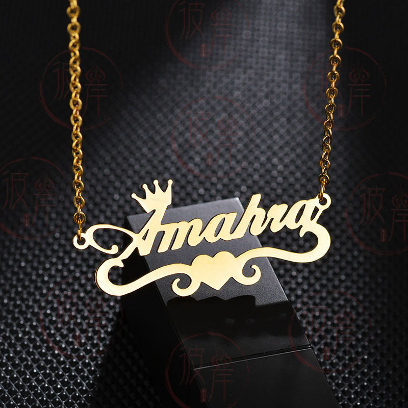 Nouveau produit créatif Collier de clavicule Lettre d'amour anglaise