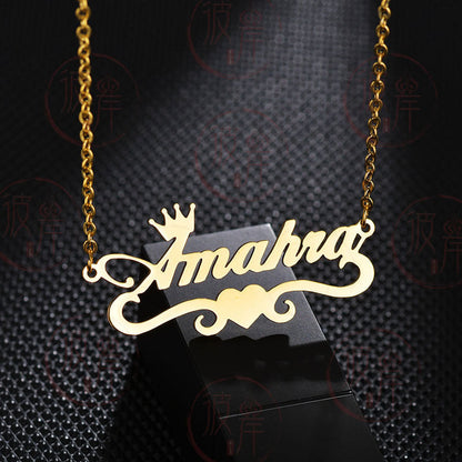 Nouveau produit créatif Collier de clavicule Lettre d'amour anglaise