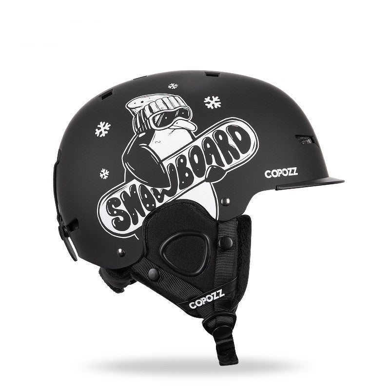 Casque de ski intégré avec lunettes de protection simples et doubles pour adultes