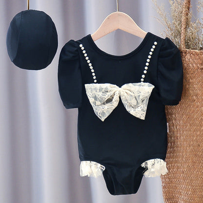 Maillot de bain enfant fille Manches longues Bébé Fille Maillot de bain une pièce Été