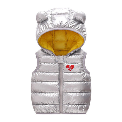 Kids Hooded Down Vest – Boys & Girls Sleeveless Waistcoat