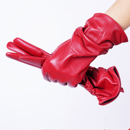 Guantes de piel de invierno para mujer Nuevos guantes de mujer para exteriores