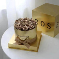 Silver Mirror Round Flower Pot Preserved  Flower