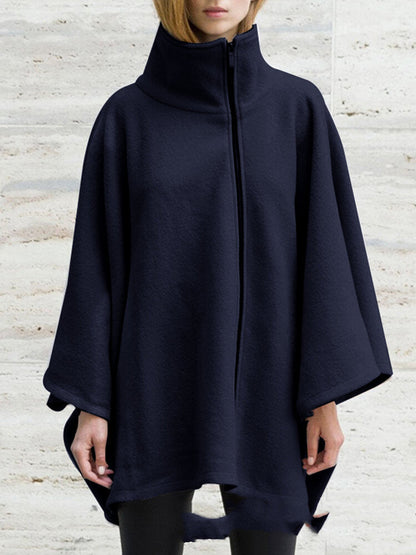 Women's Plus Size Mid-length Zipper Long-sleeved Jacket