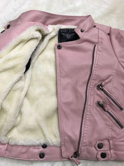 Children's clothing pilot leather jacket