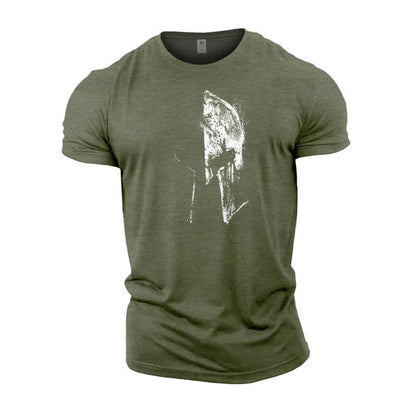 Europe And America Cross Border Helmet Series Men's Fashion Cotton Printed T-shirt