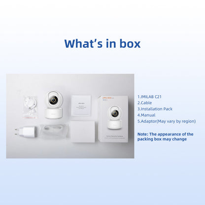 Caméra de surveillance IMILAB C21 2.5K Vidéo Wifi IP Sécurité domestique intelligente moniteur bébé vue 360 Vision Nocturne Starlight