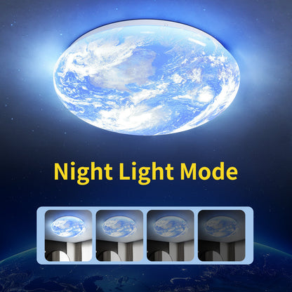 Modern LED Flush Ceiling Light Earth Globe 3CCT Daylight White Smart Control