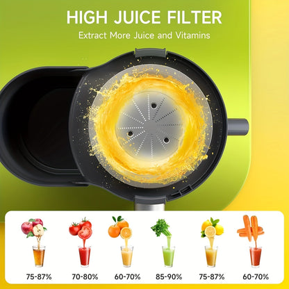 Extracteur de jus 500W pour fruits et légumes – Grande ouverture, acier inoxydable, nettoyage facile