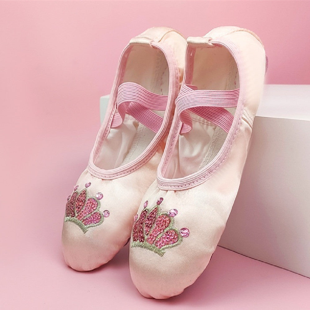 Chaussures de danse pour enfants, chaussures d'entraînement à semelle souple, pour filles