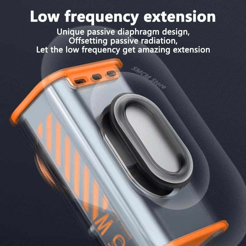 K07 Enceinte Bluetooth sans fil transparente Mecha, lumière sonore, rythme, subwoofer TWS Stéréo, centre de musique Cyberpunk, appel mains libres