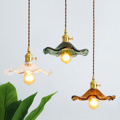 Brass Nordic Japanese Style Simple Niche Glass Chandelier