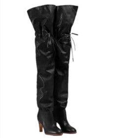 Bottes hautes extensibles en PU synthétique