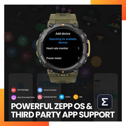 Montre intelligente Amazfit T Rex 2, importation d'itinéraire bi-bande T Rex 2, 150 modes sportifs intégrés