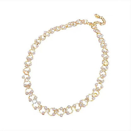 Collier ras-du-cou personnalisé en perles tressées courtes pour femme de style français