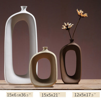 Three-piece ceramic vase