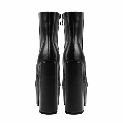 Women's Plus Size Chunky High Heel Ankle Boots