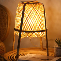 Bamboo Woven Decorative Table Lamp Creative Bedroom Bedside Lamp