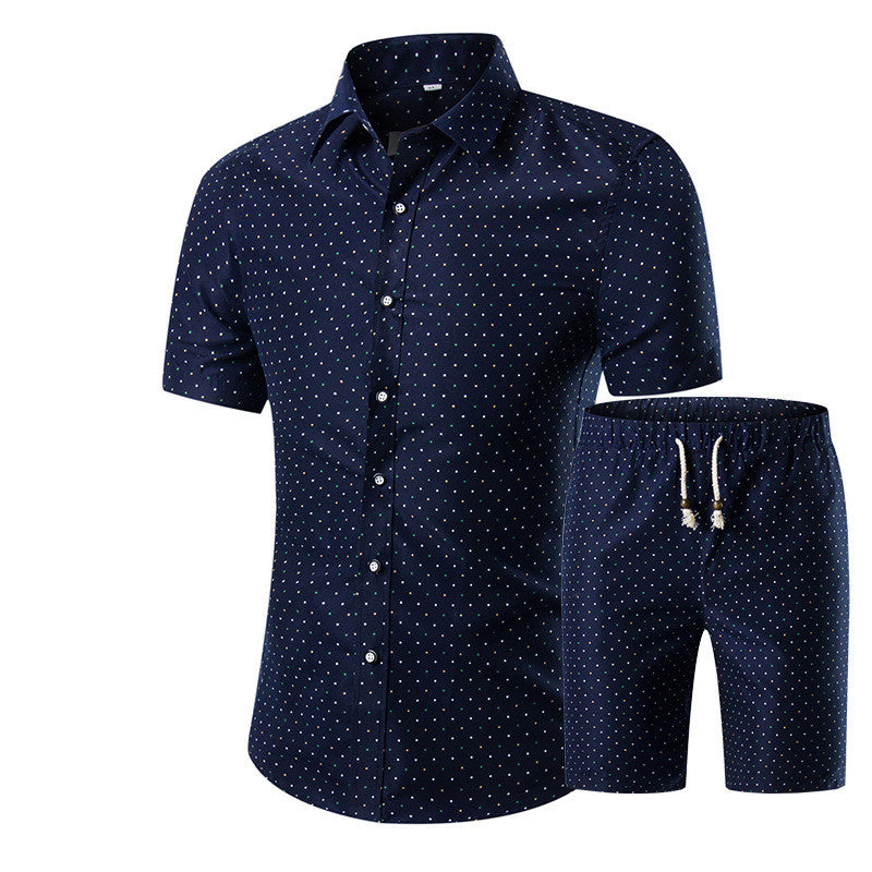 Nouvel ensemble d'été pour homme, chemise à manches courtes et short, imprimé floral