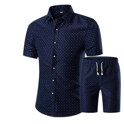 Nouvel ensemble d'été pour homme, chemise à manches courtes et short, imprimé floral