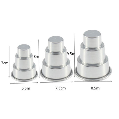 Mini three-layer aluminum alloy cake mold ，
