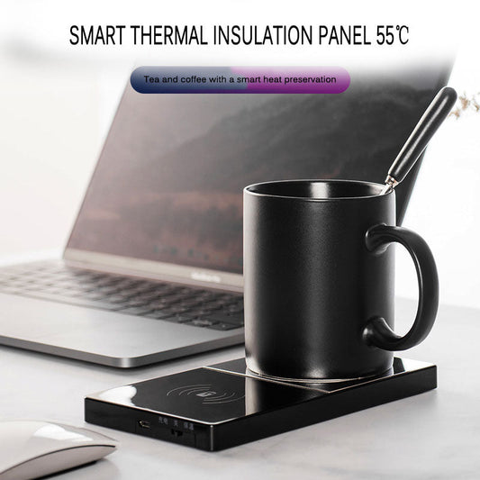 Calentador de taza 2 en 1 con cargador inalámbrico eléctrico para café y leche en casa y oficina
