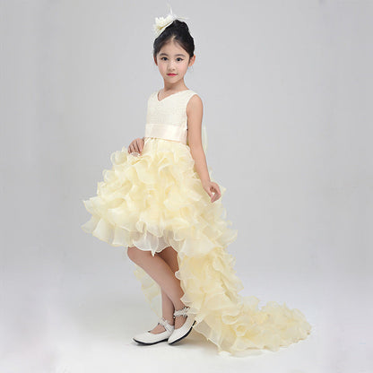 Vestido de niña vestido de boda vestido de niña de las flores falda niña princesa vestido disfraz falda cola 888 piano