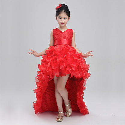Vestido de niña vestido de boda vestido de niña de las flores falda niña princesa vestido disfraz falda cola 888 piano
