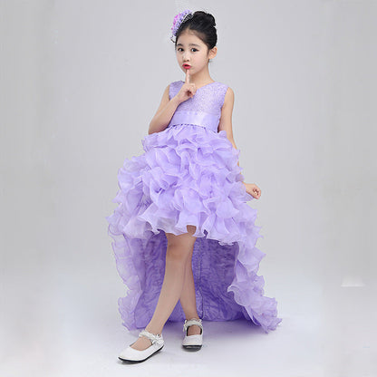 Vestido de niña vestido de boda vestido de niña de las flores falda niña princesa vestido disfraz falda cola 888 piano