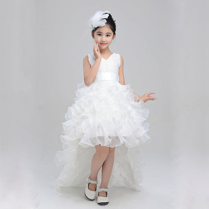 Vestido de niña vestido de boda vestido de niña de las flores falda niña princesa vestido disfraz falda cola 888 piano