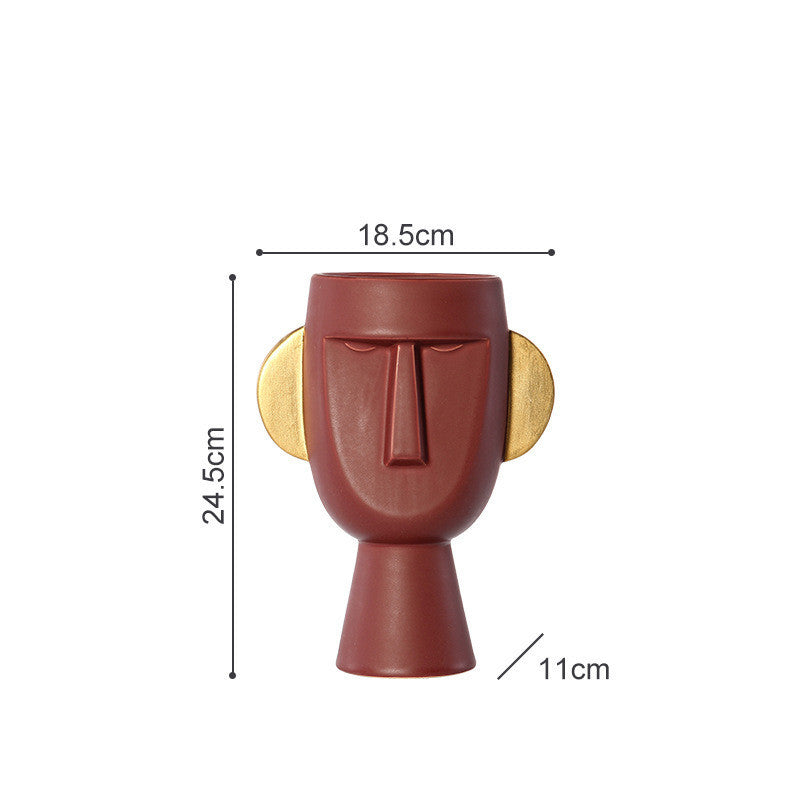 L'originalité du vase en céramique faciale de Northern Europe Limelight est contractuelle