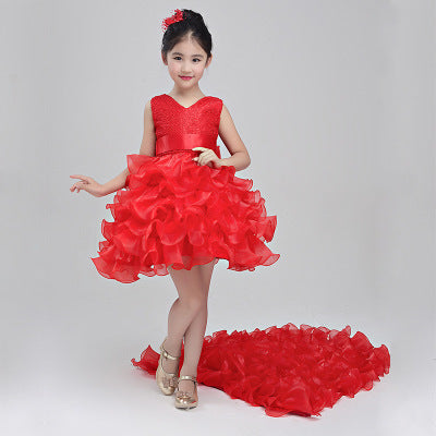Vestido de niña vestido de boda vestido de niña de las flores falda niña princesa vestido disfraz falda cola 888 piano