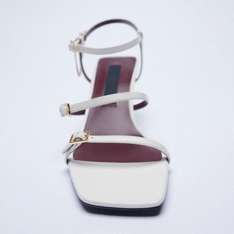 Zapatos de verano para mujer, cabeza cuadrada, España