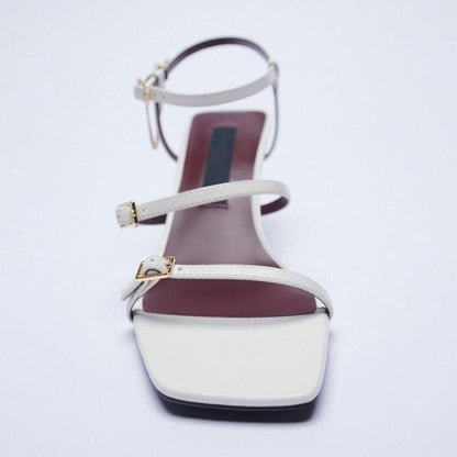 Zapatos de verano para mujer, cabeza cuadrada, España